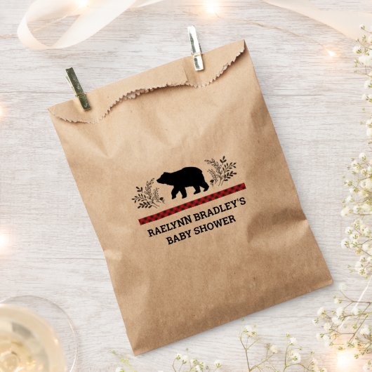 男の赤ちゃんクラフトベアーランバージャックフェイヴバッグ フェイバーバッグ (クリップ留めされた状態)