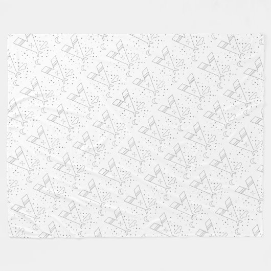 男の赤ちゃんグレーテペパターン子供部屋デコール フリースブランケット (正面(横))