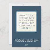 男の赤ちゃんコウノトリかわいいインスピリシティベビーシャワー 招待状 (裏面)