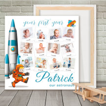 男の赤ちゃんコラージュ12フォト生まれたばかりのメトリック1年