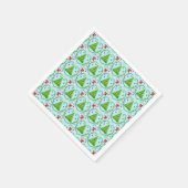 男の赤ちゃんサンタ衣装クリスマスツリーパターン スタンダードカクテルナプキン (角)