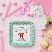 男の赤ちゃんサンタ衣装ベビーシャワー ペーパープレート (パーティー)