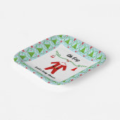 男の赤ちゃんサンタ衣装ベビーシャワー ペーパープレート (傾斜あり)