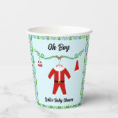 男の赤ちゃんサンタ衣装ベビーシャワー 紙コップ (裏面)