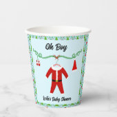 男の赤ちゃんサンタ衣装ベビーシャワー 紙コップ (正面)