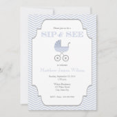 男の赤ちゃんシェブロンSip and See招待状 招待状 (正面)
