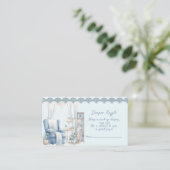 男の赤ちゃんシャワーおむつラッフルへようこそ エンクロージャーカード (スタンド正面)