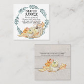 男の赤ちゃんシャワーおむつラッフルホワイトパンプキ葉ン スクエア名刺 (正面/裏面)