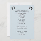 男の赤ちゃんシャワーとベビー足 招待状 (裏面)