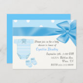 男の赤ちゃんシャワーの招待 招待状 (正面/裏面)