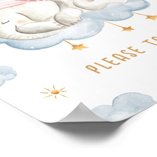 男の赤ちゃんシャワーはポスターのサインを引く – Elephant ポスター (角)