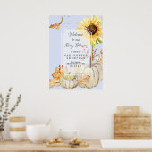 男の赤ちゃんシャワーウェルカムザリールカボキンサンフラワー ポスター (キッチン)