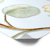 男の赤ちゃんシャワーウェルカムフローラダスティブルー六角 ポスター (角)