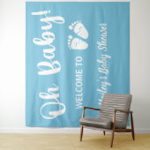 男の赤ちゃんシャワーウェルカムブルー タペストリー (インサイチュ)