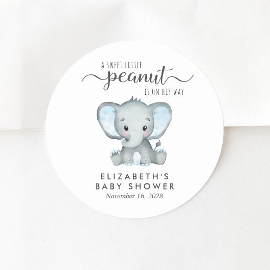 男の赤ちゃんシャワーカワイゾウ ラウンドシール