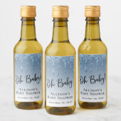 男の赤ちゃんシャワーグリッターブルーパーソナライズされた ワインラベル (ボトル)