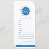 男の赤ちゃんシャワーゲーム – 青 (正面/裏面)