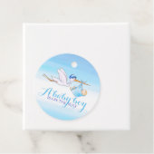 男の赤ちゃんシャワーストークブルー感謝していウォーターカラー フェイバータグ (インサイチュ)