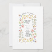 男の赤ちゃんシャワーダスティブルー水彩バラフローラ 招待状 (裏面)