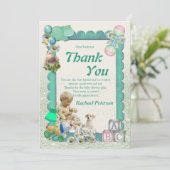 男の赤ちゃんシャワーツイート サンキューカード (スタンド正面)