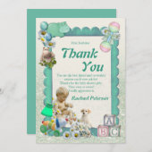 男の赤ちゃんシャワーツイート サンキューカード (正面/裏面)