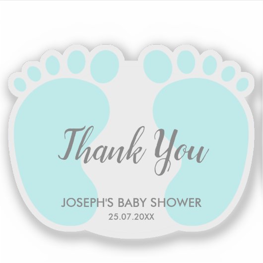 男の赤ちゃんシャワーパーティーの感謝していお気に入り シール (正面)