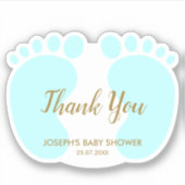 男の赤ちゃんシャワーパーティーの感謝していお気に入り シール (正面)