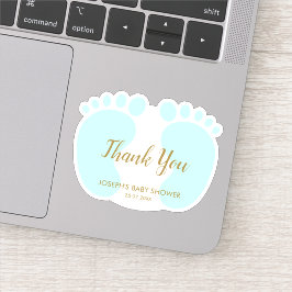男の赤ちゃんシャワーパーティーの感謝していお気に入り シール