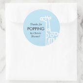 男の赤ちゃんシャワーフェイスステッカー – キリンテーマ ラウンドシール (バッグ)