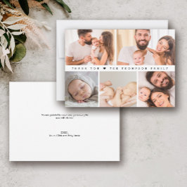 男の赤ちゃんシャワーフォトコラージュシンプル サンキューカード