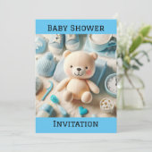 男の赤ちゃんシャワーフラット招待状 シーズンカード (スタンド正面)