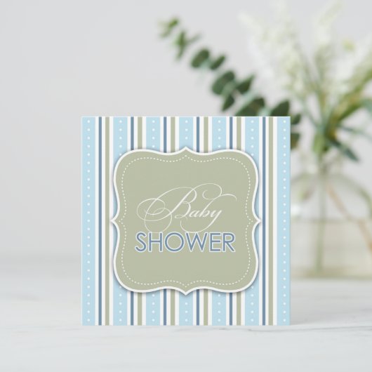男の赤ちゃんシャワーフラット招待状 招待状 (スタンド正面)