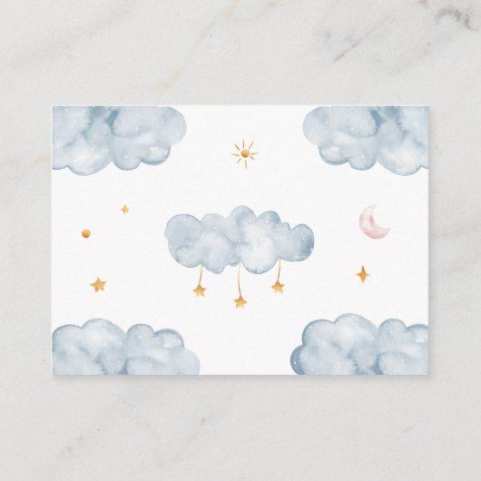 男の赤ちゃんシャワーブックベビーカード – Elphant エンクロージャーカード (裏面)