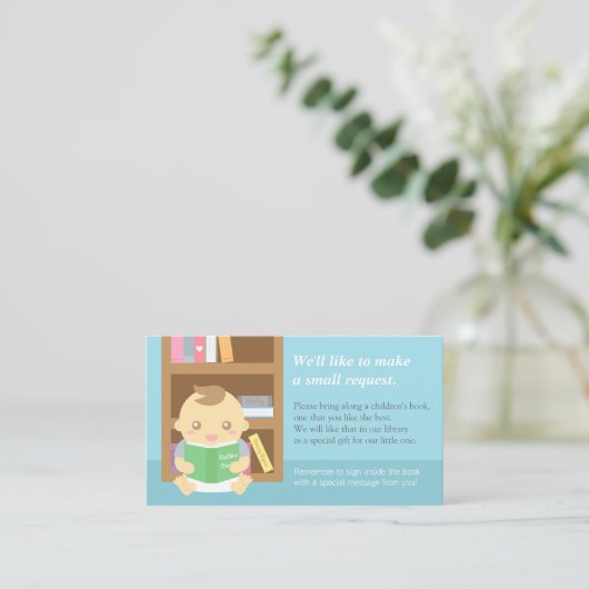 男の赤ちゃんシャワーブック挿入リクエストカード エンクロージャーカード (スタンド正面)