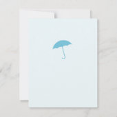 男の赤ちゃんシャワーブルーアンブレラ招待状 招待状 (裏面)
