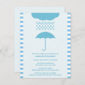 男の赤ちゃんシャワーブルーアンブレラ招待状 招待状 (正面/裏面)