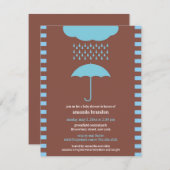 男の赤ちゃんシャワーブルーアンブレラ招待状 招待状 (正面/裏面)