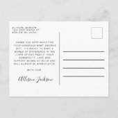 男の赤ちゃんシャワーブルーパンプキンサンキュー ポストカード (裏面)