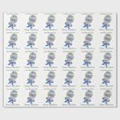 男の赤ちゃんシャワーブルーベビーガラトル ラッピングペーパー (フラット)