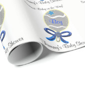 男の赤ちゃんシャワーブルーベビーガラトル ラッピングペーパー (ロールコーナー)