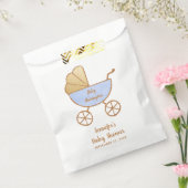 男の赤ちゃんシャワーブルーレトロ台車 フェイバーバッグ (封をした状態)