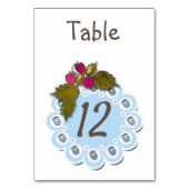 男の赤ちゃんシャワーブルー白真珠の花かわいいおもしろい テーブルナンバー (裏面)