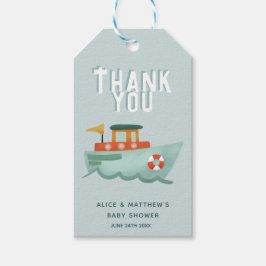 男の赤ちゃんシャワーブルー航海のギフトラベル ギフトタグ