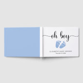 男の赤ちゃんシャワーブルー足 ゲストブック (全面)