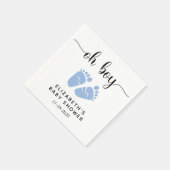 男の赤ちゃんシャワーブルー足 スタンダードカクテルナプキン (角)