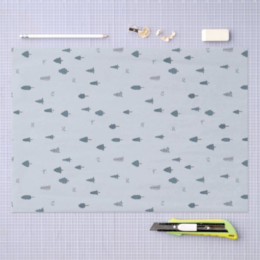 男の赤ちゃんシャワーマウンテンテーマウッドランドギフトラップ 薄葉紙 (クラフト)