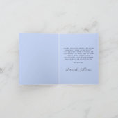 男の赤ちゃんシャワーレトロキャリッジブルー金ゴールド サンキューカード (内部)