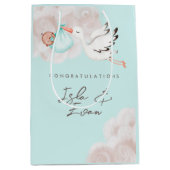 男の赤ちゃんシャワー抱き枕 ミディアムペーパーバッグ (正面)