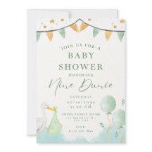 男の赤ちゃんシャワー招待気球動物