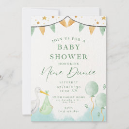 男の赤ちゃんシャワー招待気球動物 招待状